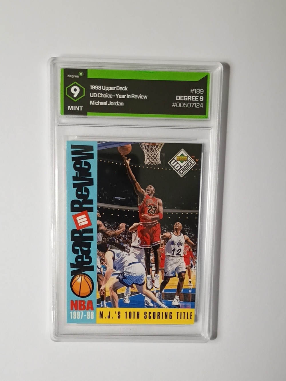1998 UD Choice Michael Jordan Year in Review #189 - Red Jersey